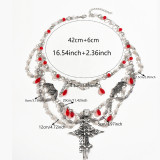 Halloween necklace jewelry dark cross angel metal gothic chain