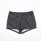 Women's Sexy Color Block Polka Dot Long Sleeve Cape Shorts Vest Three-Piece Set