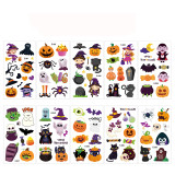 Halloween cartoon face tattoo stickers pumpkin funny waterproof tattoo stickers