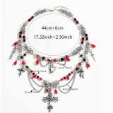 Halloween necklace jewelry dark cross angel metal gothic chain