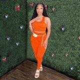 Women's Sexy Vest Outdoor Sports Tight Fitting Yoga Pants Two-Piece Set