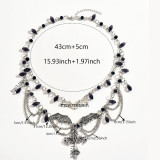 Halloween necklace jewelry dark cross angel metal gothic chain