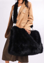 Women's Strap Imitation Fox Fur Large Capacity Tote Bag