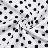 Women's Sexy Color Block Polka Dot Long Sleeve Cape Shorts Vest Three-Piece Set