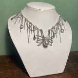 Halloween necklace jewelry dark cross angel metal gothic chain