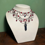 Halloween necklace jewelry dark cross angel metal gothic chain