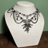 Halloween necklace jewelry dark cross angel metal gothic chain