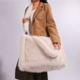 Women's Strap Imitation Fox Fur Large Capacity Tote Bag