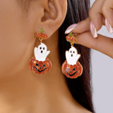 Halloween pumpkin ghost pendant earrings gothic tassel earrings