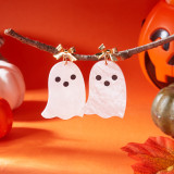 Halloween pumpkin ghost pendant earrings gothic tassel earrings