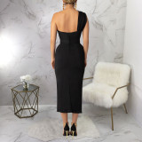 Women's Fashion One Shoulder Low Back Dress