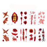 Halloween cartoon face tattoo stickers pumpkin funny waterproof tattoo stickers