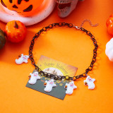 Halloween funny necklace pumpkin ghost pendant clavicle necklace