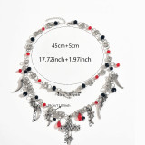 Halloween necklace jewelry dark cross angel metal gothic chain