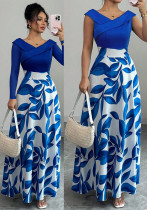 Women Autumn Elegant Contrast Color Dress