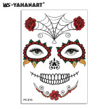 Halloween funny tattoo stickers scary mouth scar waterproof tattoo stickers