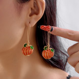 Halloween pumpkin ghost pendant earrings gothic tassel earrings