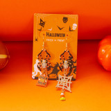 Halloween pumpkin ghost pendant earrings gothic tassel earrings
