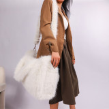 Women's Strap Imitation Fox Fur Large Capacity Tote Bag