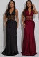 Women's Fashion Sexy Lace V-Neck Patchwork Low Back Dress