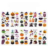 Halloween cartoon face tattoo stickers pumpkin funny waterproof tattoo stickers