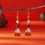 Halloween pumpkin ghost pendant earrings gothic tassel earrings