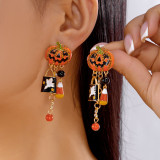 Halloween pumpkin ghost pendant earrings gothic tassel earrings