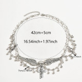 Halloween necklace jewelry dark cross angel metal gothic chain