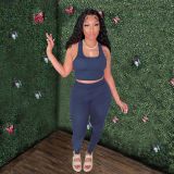 Women's Sexy Vest Outdoor Sports Tight Fitting Yoga Pants Two-Piece Set