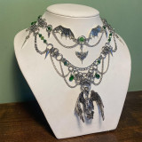 Halloween necklace jewelry dark cross angel metal gothic chain