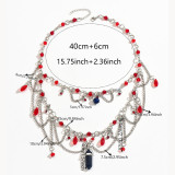 Halloween necklace jewelry dark cross angel metal gothic chain