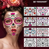 Halloween cartoon face tattoo stickers pumpkin funny waterproof tattoo stickers