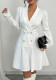 Women Fall/Winter V-Neck Blazer with Solid Knitting Dress