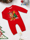 Christmas deer and tree Family Wear long-sleeved top and pants Pajama set