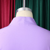 Women 3/4-sleeve tie dress with irregular pleats