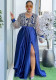 Plus-size African Women sequined lace long-sleeved V-neck elegant maxi dress