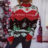 Women Autumn/Winter Elk Snowflake Round Neck Long-Sleeved Sweater