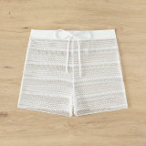 Women Sexy Solid Mesh Bikini Four-Piece Beach Swim Trunks