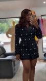 Women Beaded and Diamond-Encrusted Blazer Dress