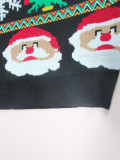 Women jacquard round neck knitted winter Christmas sweater