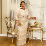 Plus-size African Women sexy tassel sequin dress