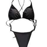 Women solid hollow sexy one-piece swimsuit