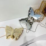 Women Chain Diamond-Encrusted Butterfly Mini Shoulder Bag