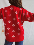 Women Elk Flocked Jacquard Pearl Pom Knitting Christmas Sweater