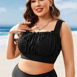 Plus-size Women solid strapless top for beach holidays Swimsuits
