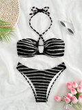 Women Striped Sexy Bikini Two-Piece Swimsuit