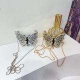Women Chain Diamond-Encrusted Butterfly Mini Shoulder Bag