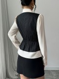 Women Fall/Winter patchwork striped lining