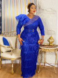 Plus-size African Women sexy tassel sequin dress