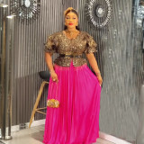 Plus-size African Women elegant sequin dress Dresses